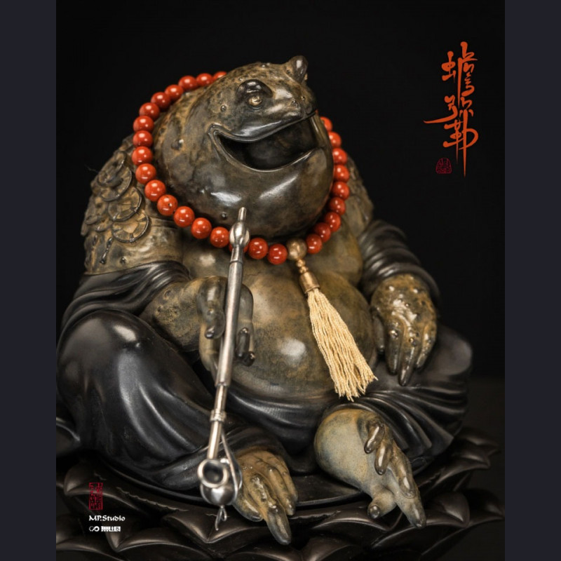 Toad Maitreya Bronze Incense Censer