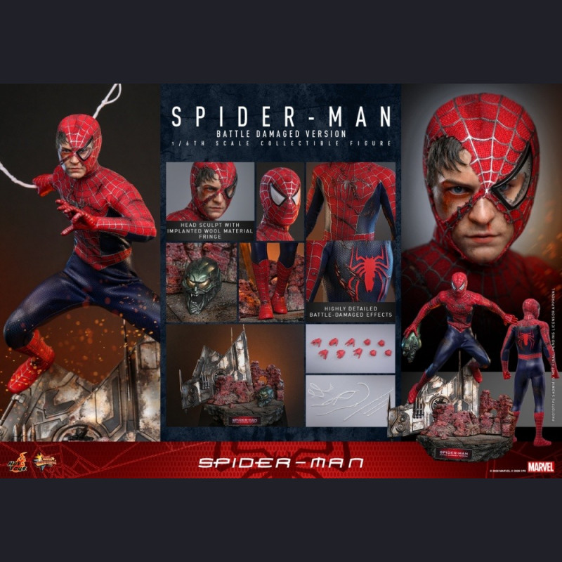 Hot Toys - 1/6 Scale Spider-Man MMS859 (Battle Damaged Version)
