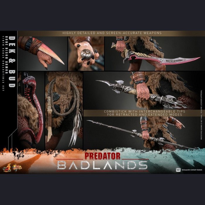 Hot Toys - Dek (Bone Bison Armor) & Bud - Predator: Badlands 