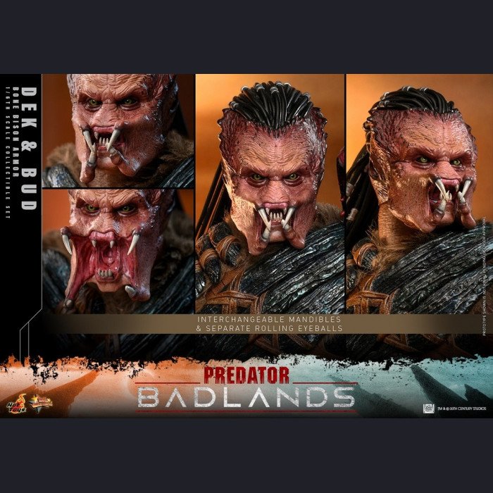 Hot Toys - Dek (Bone Bison Armor) & Bud - Predator: Badlands 