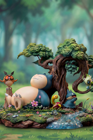 Poke Studio - Sleeping Snorlax - Pokémon