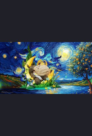 Raven Studio - Totoro - My Neighbor Totoro Under Starry Sky